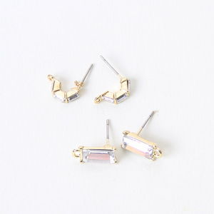 티타늄 침_사각 큐빅 귀걸이 (1쌍) 귀걸이재료 악세사리부자재 B698
